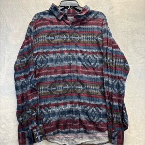 American Rag Lightweight Red and Blue Flannel Button Down XL